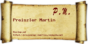 Preiszler Martin névjegykártya